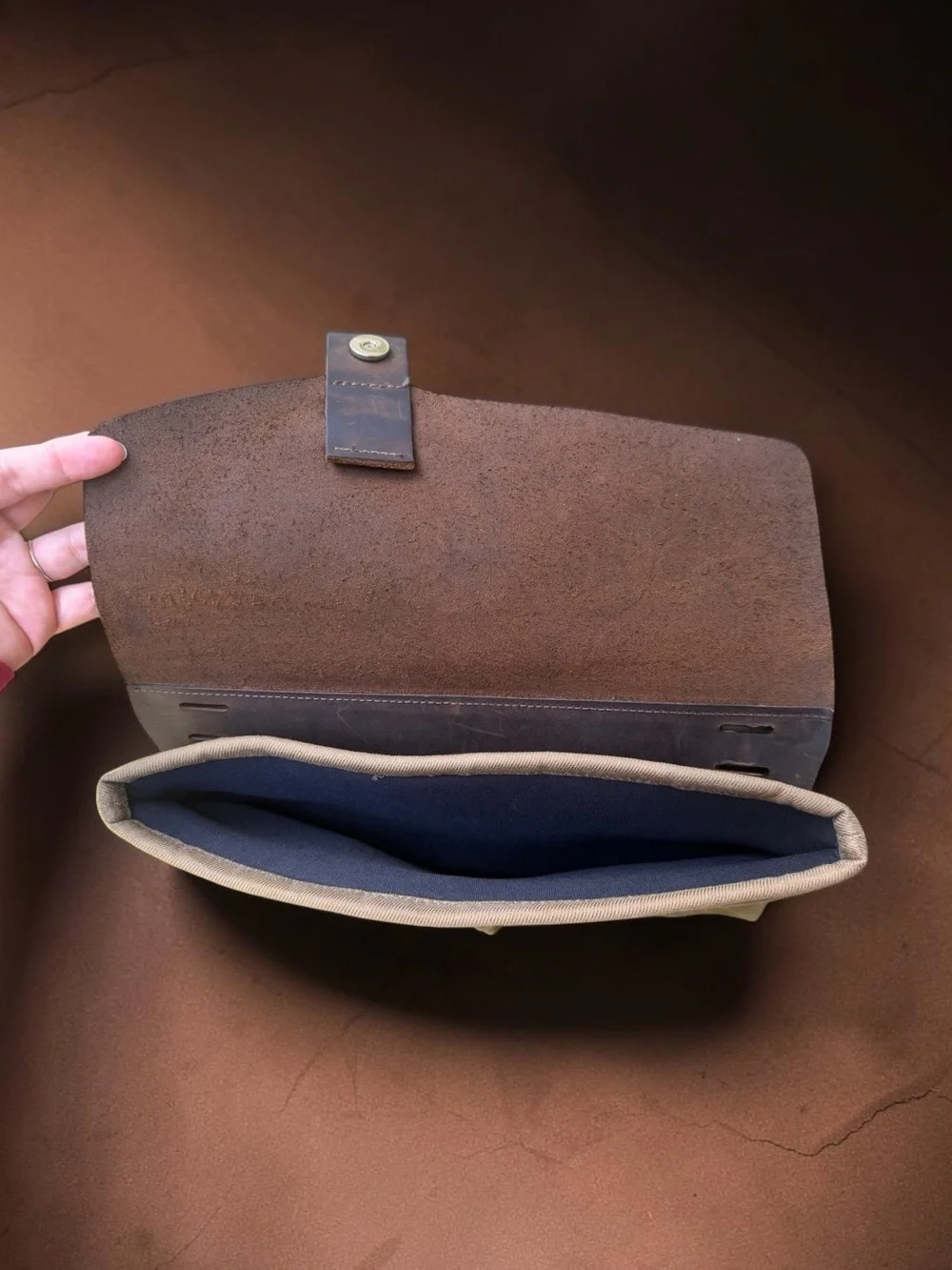 WaterField Vintage Waxed Canvas Leather Messenger Bag Made in San Francisco